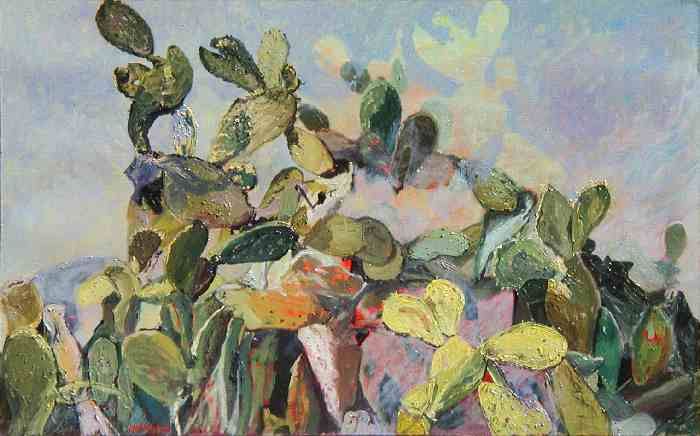 700x436 Rong Gang Clases Oil And Paintings - Cactus Oil Painting