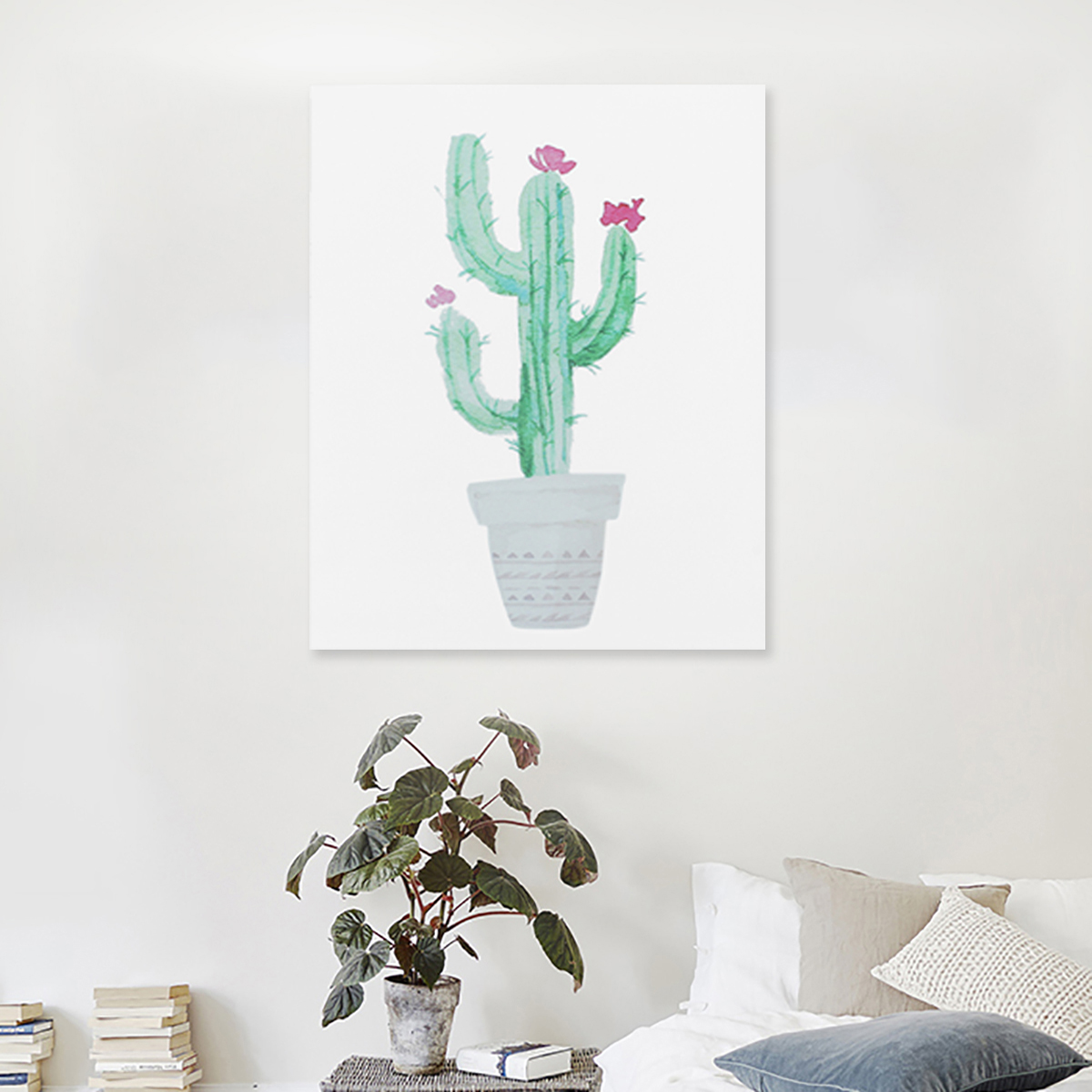 1200x1200 Watercolor Canvas Cactus Painting Print Picture Modern Home Wall - Cactus Painting