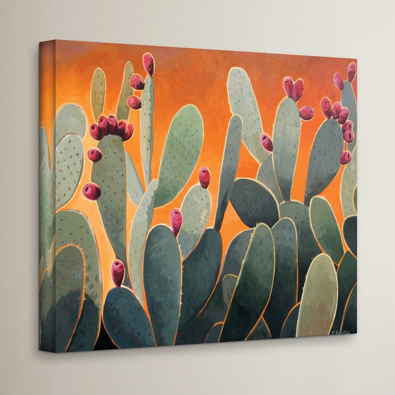 800x800 Cactus Orange' Painting Print On Canvas Amp Reviews Allmodern - Cactus Painting