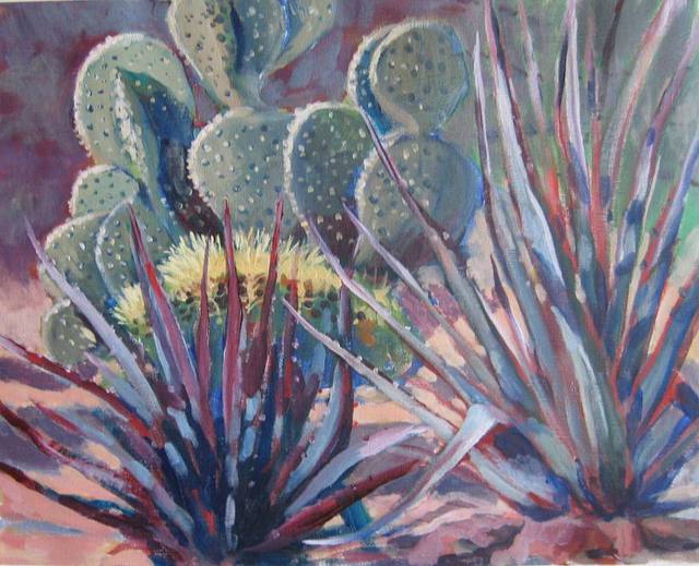 640x519 Edward Abela Artwork Cactus Kingdom Original Painting Acrylic - Cactus Painting Acrylic