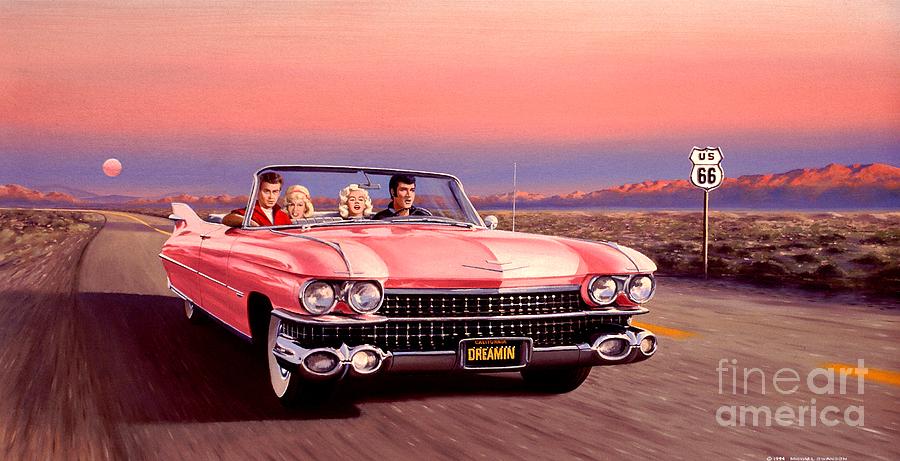 900x461 California Dreamin' Painting By Michael Swanson - Cadillac Painting