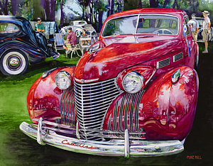 300x234 Concours' Cadillac Painting By Mike Hill - Cadillac Painting