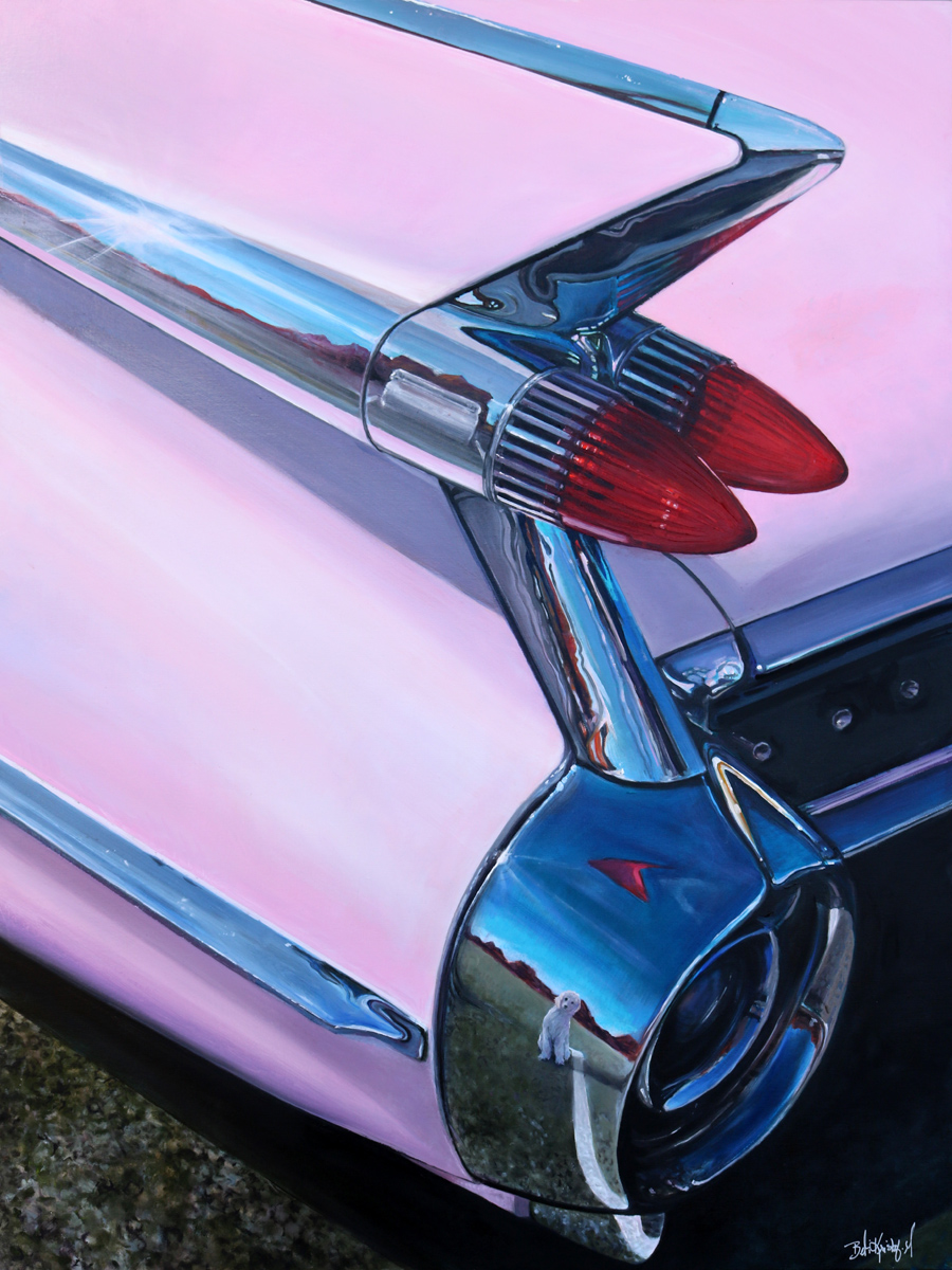 900x1200 Pink Cadillac By Beti Kristof - Cadillac Painting