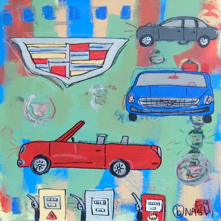 770x770 Saatchi Art Red Cadillac Painting By Brian Nash - Cadillac Painting