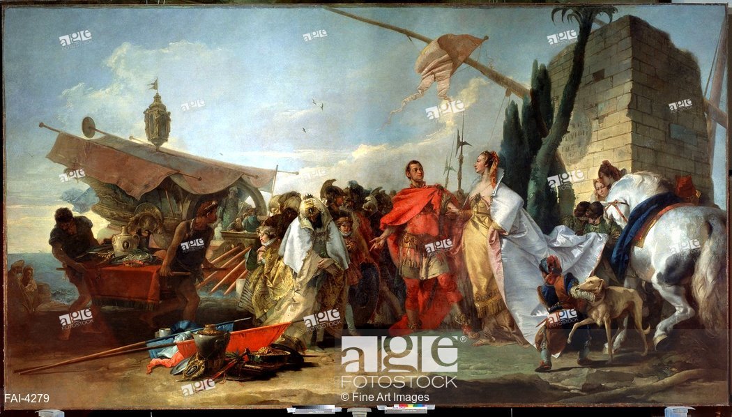 1050x598 Caesar Meeting Cleopatra. Tiepolo, Giandomenico (1727 1804). Oil - Caesar And Cleopatra Painting