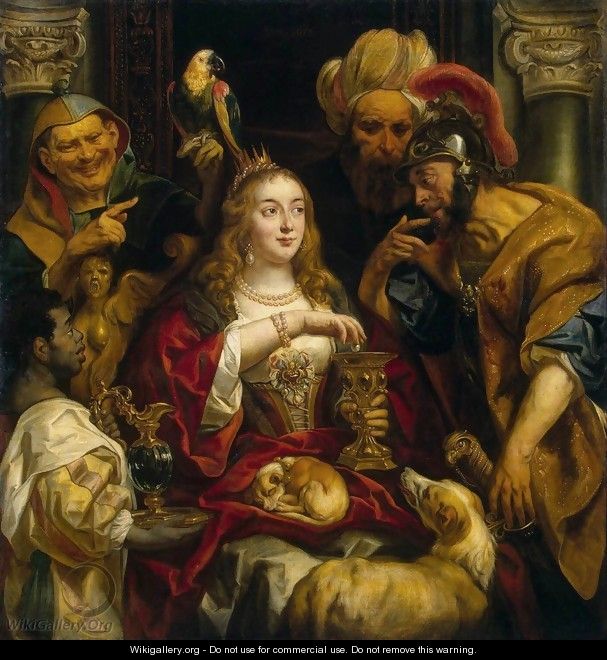 607x660 Cleopatra's Feast - Caesar And Cleopatra Painting