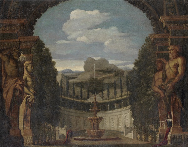 602x470 Julius Caesar And Cleopatra In The Garden Of An Egyptian Palace By - Caesar And Cleopatra Painting