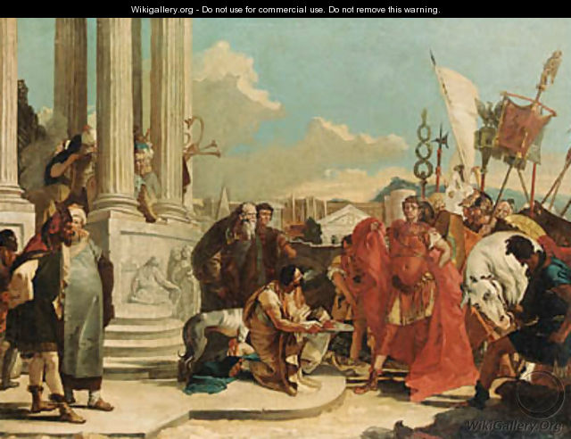 640x492 Julius Caesar Contemplating The Severed Head Of Pompey - Caesar And Cleopatra Painting