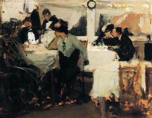 500x390 Cafe De Paris Painting Richard Edward Miller Oil Paintings - Cafe De Paris Painting