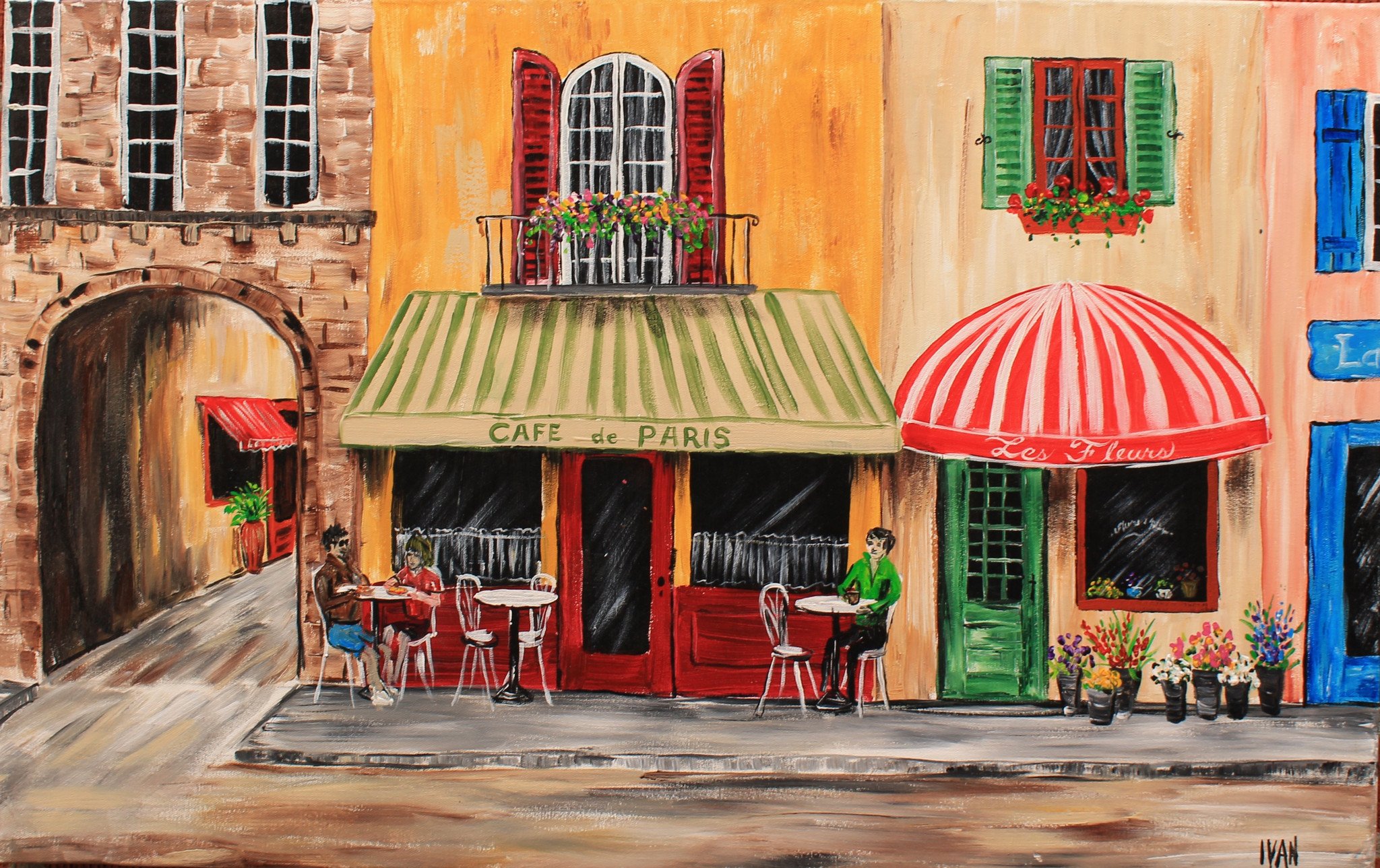 Cafe De Paris Painting at PaintingValley.com | Explore collection of ...