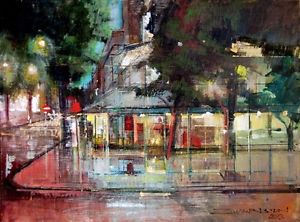 300x222 De Paris By Alex Zwarenstein! Hand Signed Original Oil - Cafe De Paris Painting