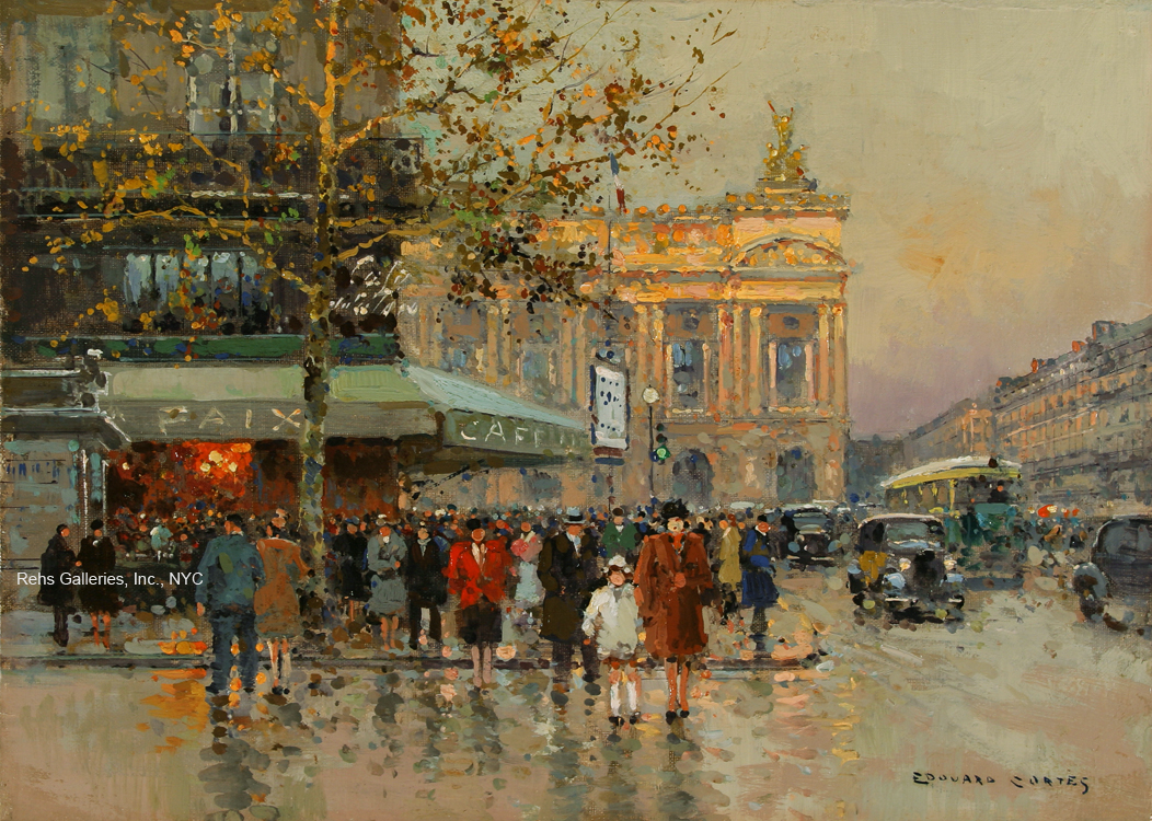 1052x750 De La Paix, Opera - Cafe De Paris Painting