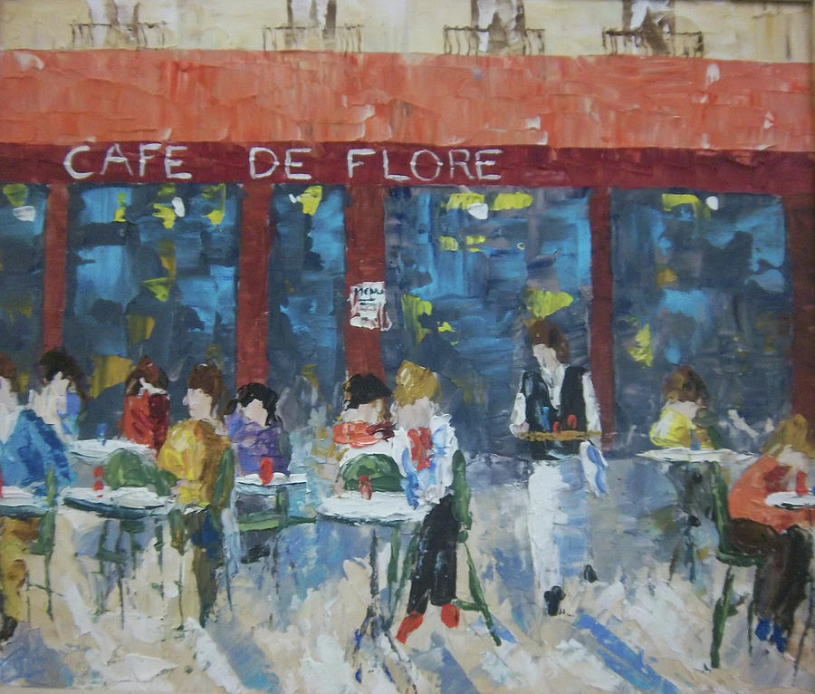 900x766 Cafe De Flore Paris France Painting By Frederic Payet - Cafe De Paris Painting