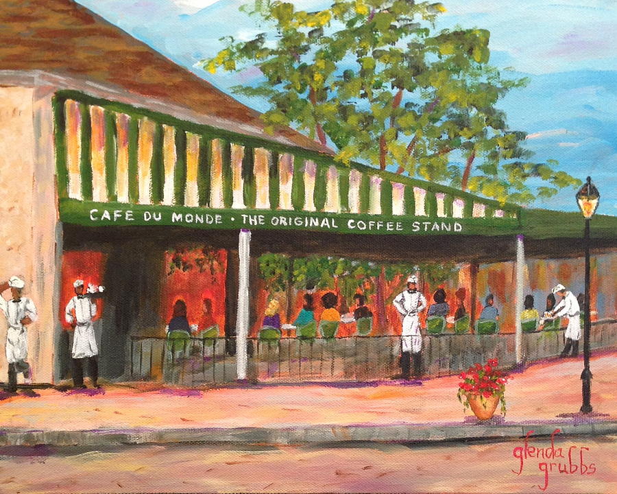 900x720 Dreaming Of Cafe Du Monde Painting By Glenda Grubbs - Cafe Du Monde Painting
