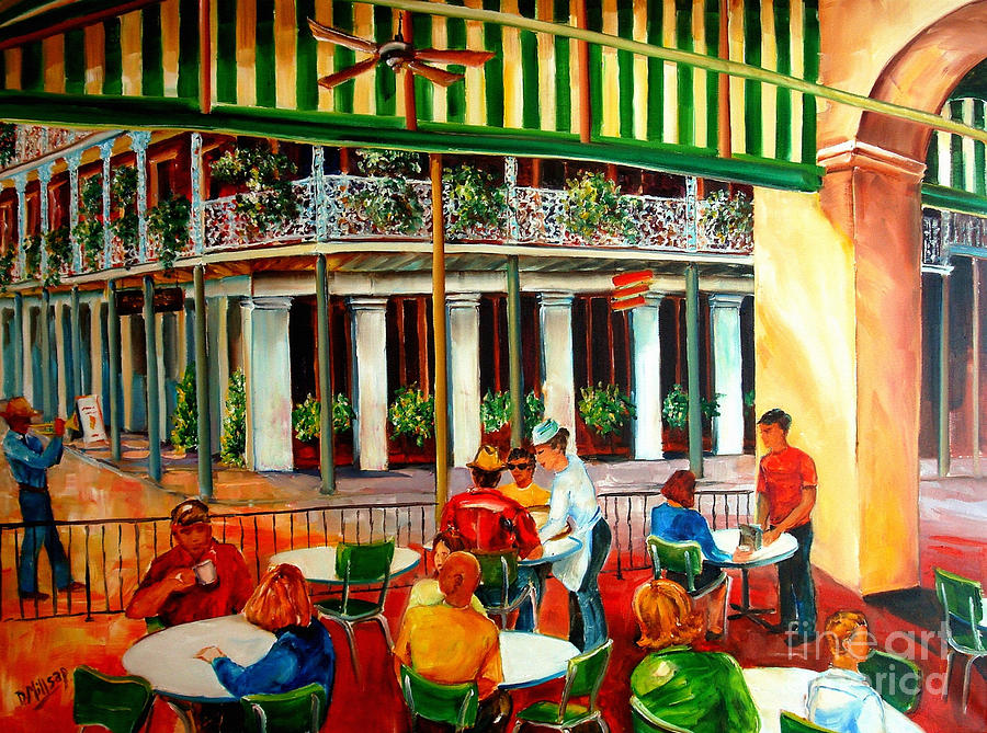 900x669 Early Morning At The Cafe Du Monde Painting By Diane Millsap - Cafe Du Monde Painting