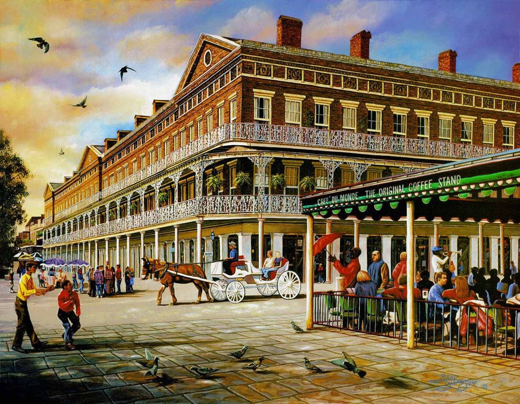 1024x796 Evening - Cafe Du Monde Painting