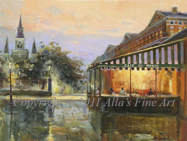 600x452 Authentic Louisiana Art - Cafe Du Monde Painting