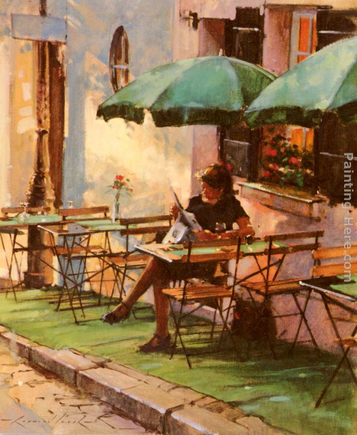 720x876 Raymond Leech Only A Rose At Cafe Rose Painting Anysize 50% Off - Cafe Painting