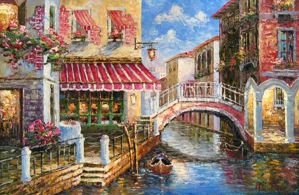 997x650 Terrace Cafe In Venice - Cafe Painting