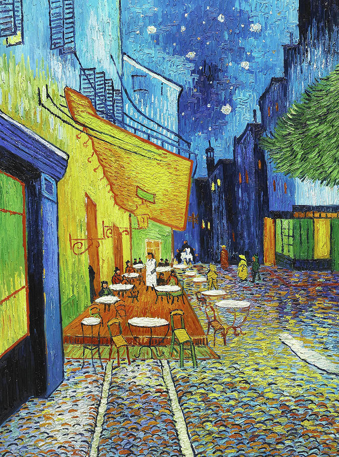 Cafe Terrace At Night Painting at PaintingValley.com | Explore ...