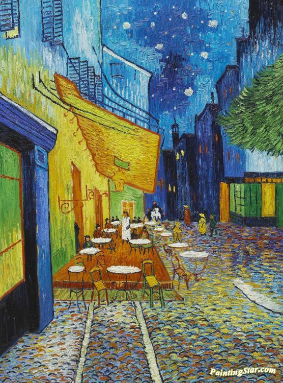 556x750 The Cafe Terrace On The Place De Forum, Arles, At Night Artwork By - Cafe Terrace Painting