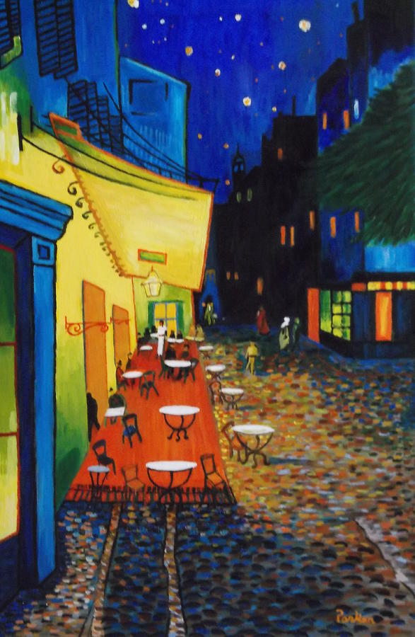 587x900 Vincent Van Gogh's A Cafe Terrace At Night Painting By Don Parker - Cafe Terrace Painting