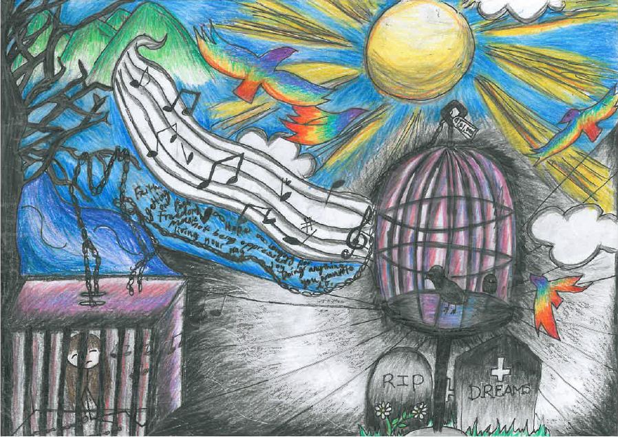 898x636 Glenfield Intermediate School Room 11 Blog Rachelle Knows Why - Caged Bird Painting