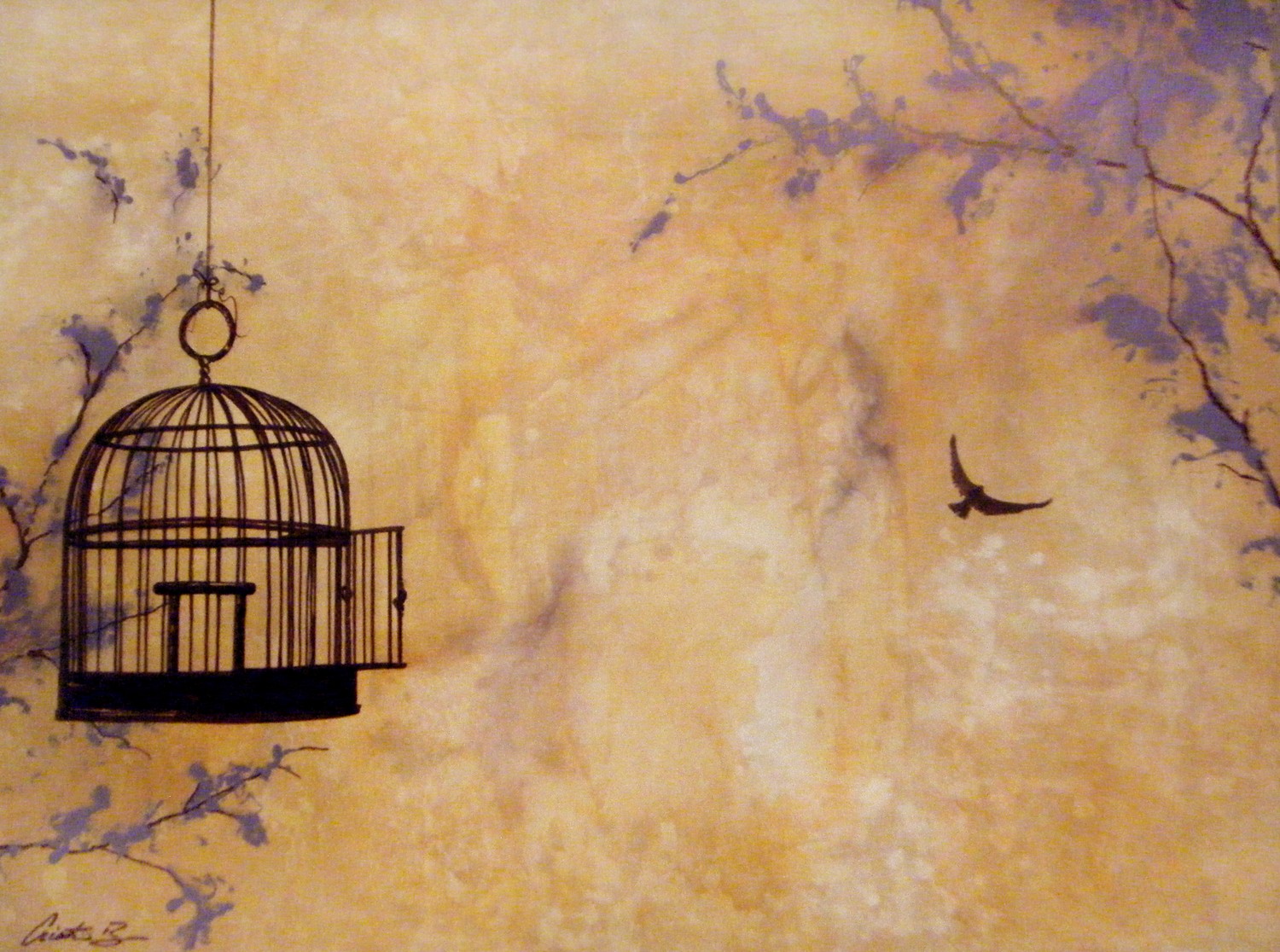 1500x1116 I Know Why The Caged Bird The Silence Of My - Caged Bird Painting