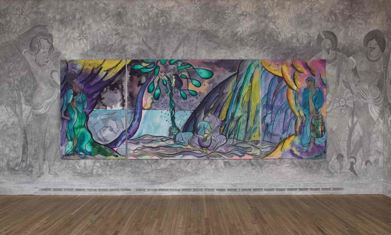 800x480 Artwork By Chris Ofili - Caged Bird Painting