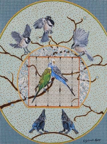 375x503 The Caged Bird Sings Saatchi Art, Saatchi And Bird - Caged Bird Painting