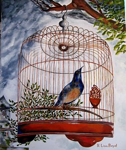 252x300 Caged Bird Paintings - Caged Bird Painting