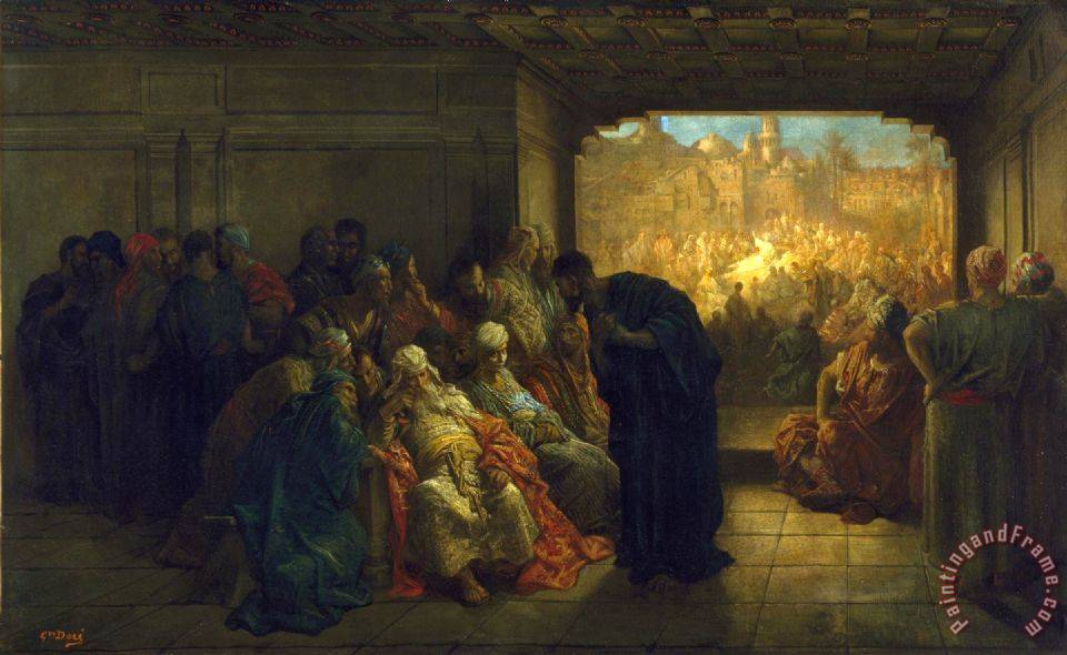 960x590 Gustave Dore The House Of Caiaphas Painting - Caiaphas Painting