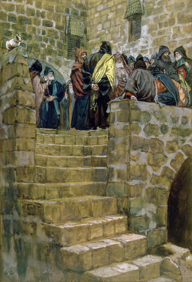 613x900 The Evil Counsel Of Caiaphas Painting By Tissot - Caiaphas Painting