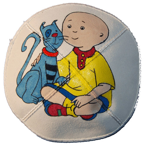 500x500 Hand Painted Caillou Kippah (Yarmulke) Artisticcrafts On Artfire - Caillou Painting
