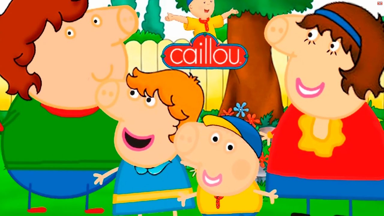 1280x720 Peppa Pig Paint Painting Colorir Colorear Pintar Disfarce Caillou - Caillou Painting