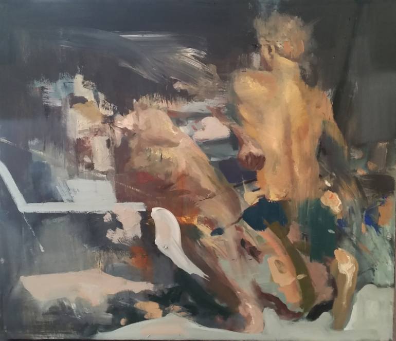 770x664 Saatchi Art Cain And Abel Painting By Liviu Mihai - Cain And Abel Painting