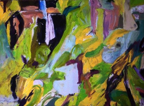 500x371 Presence Of Trees By Patricia Cain (2017) Painting Pastel - Cain Painting