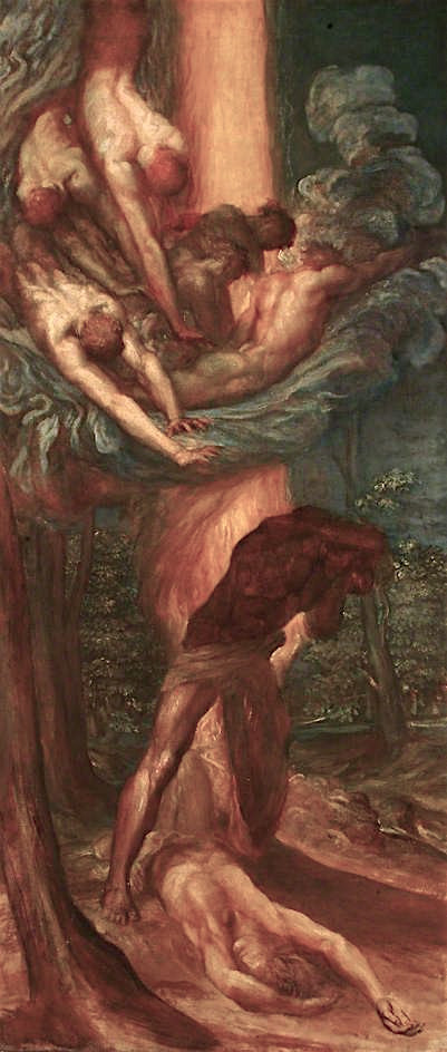 401x944 The Denunciation Of Cain Painting George Frederic Watts Oil - Cain Painting