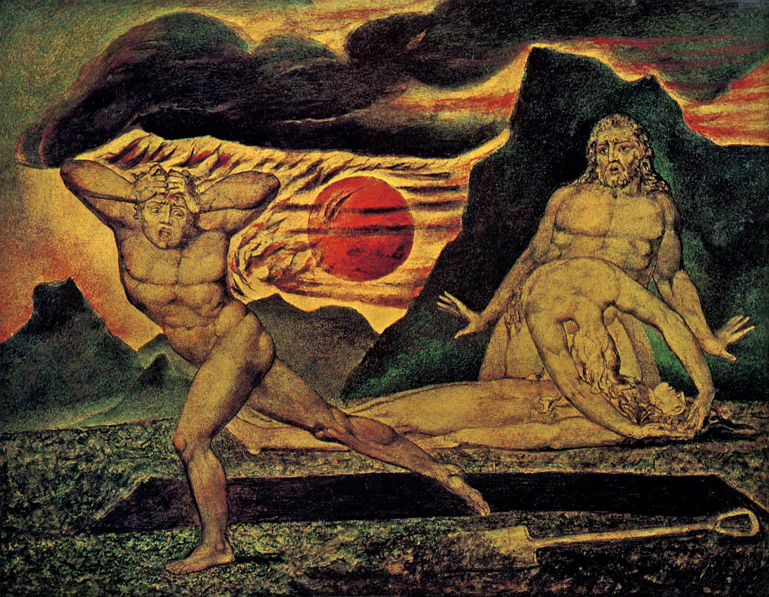 1100x854 William Blake Cain Flees - Cain Painting
