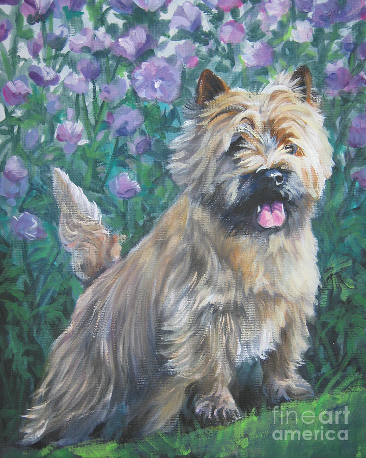 719x900 Cairn Terrier In The Flowers Painting By Lee Ann Shepard - Cairn Terrier Painting