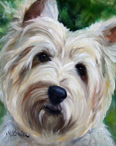 382x480 Print Cairn Terrier Dog Puppy Art Oil Painting Home Decor Mary - Cairn Terrier Painting