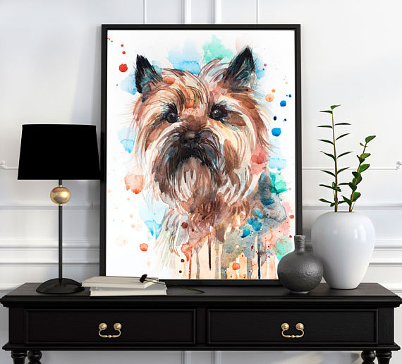 570x516 Cairn Terrier 2 Watercolor Painting - Cairn Terrier Painting