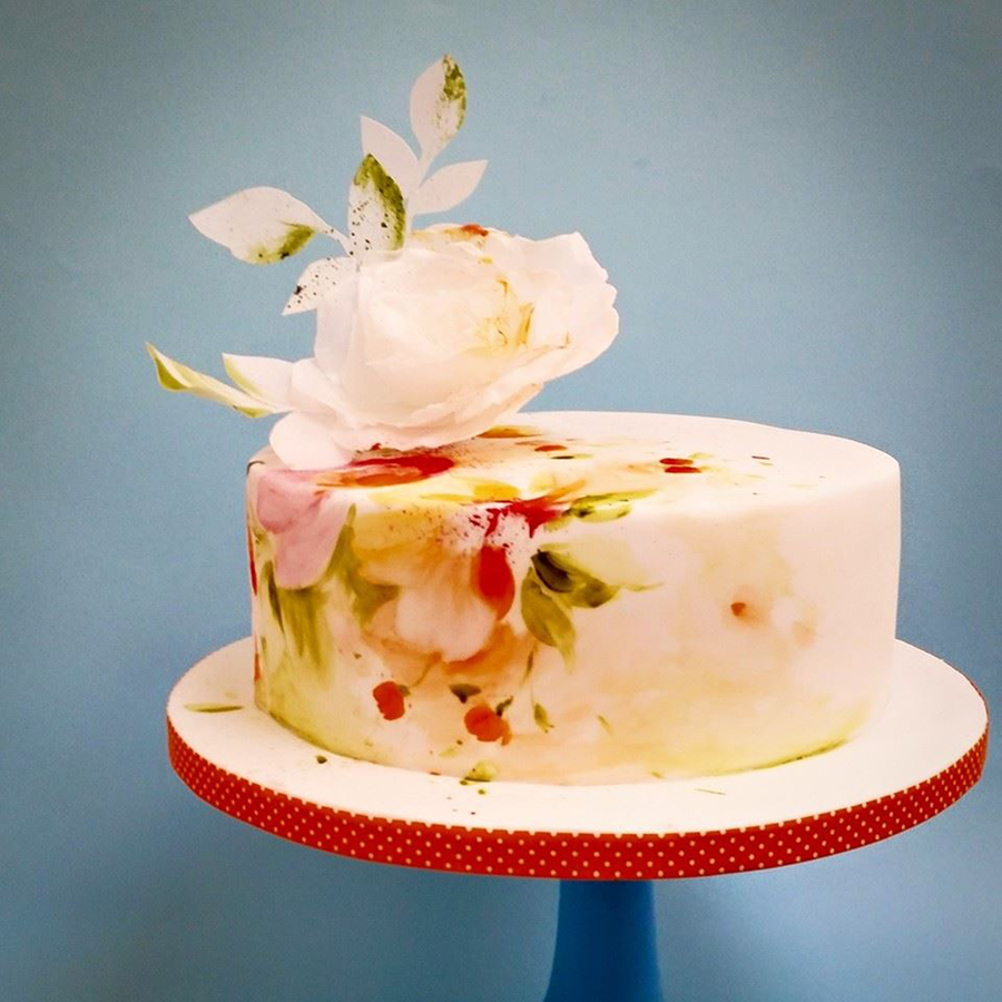 900x900 Mixed Flower Cake Painting Class Nevie Pie Cakes - Cake Painting