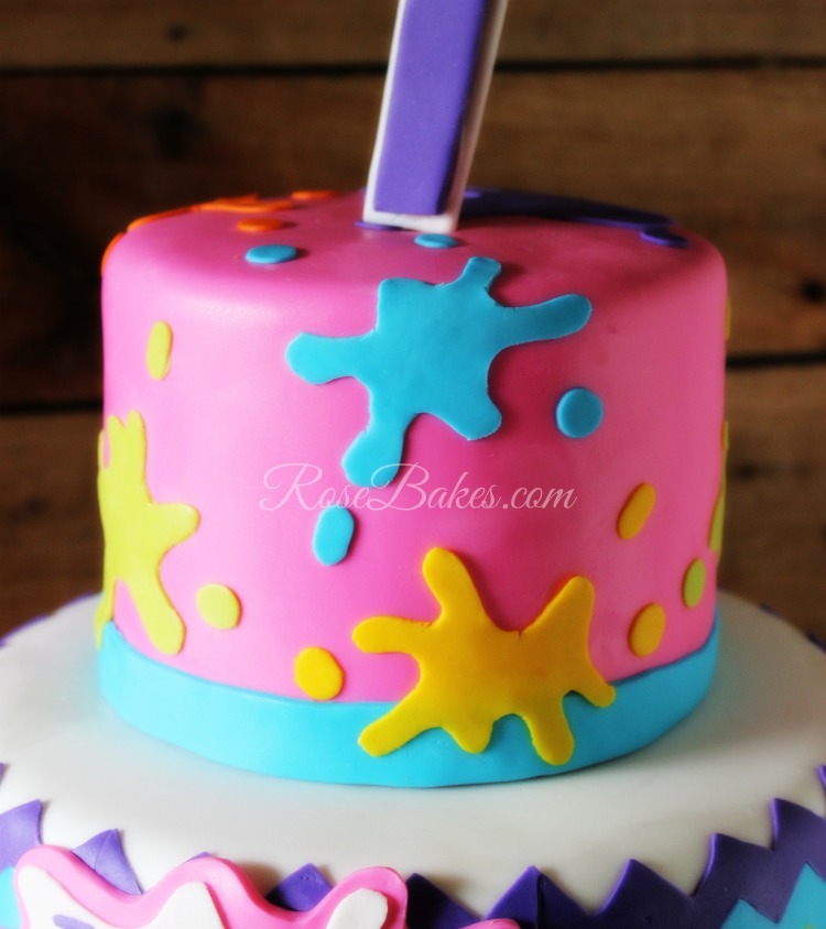 750x844 Rainbow Chevron Painting Party Cake - Cake Painting