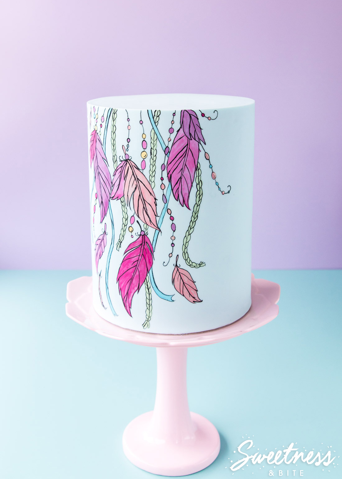 1100x1540 Hand Painted Cake Tutorial ~ Boho Inspired Cake - Cake Painting