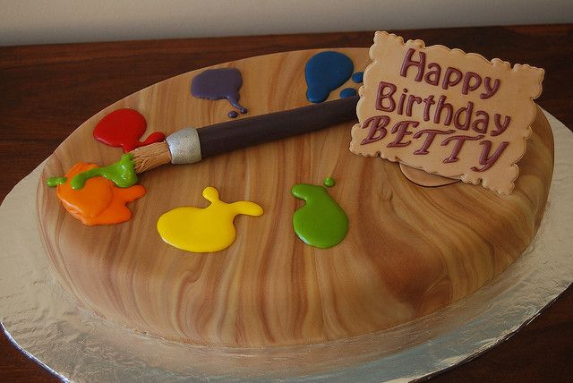 640x428 Paint Palette Birthday Cake Birthday Cakes, Cake And Birthdays - Cake Painting Artist
