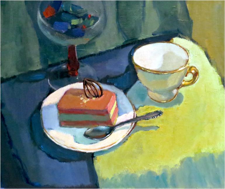 770x648 Saatchi Art Still Life Study Of Cake. Painting By Ivan Onnellinen - Cake Painting Artist