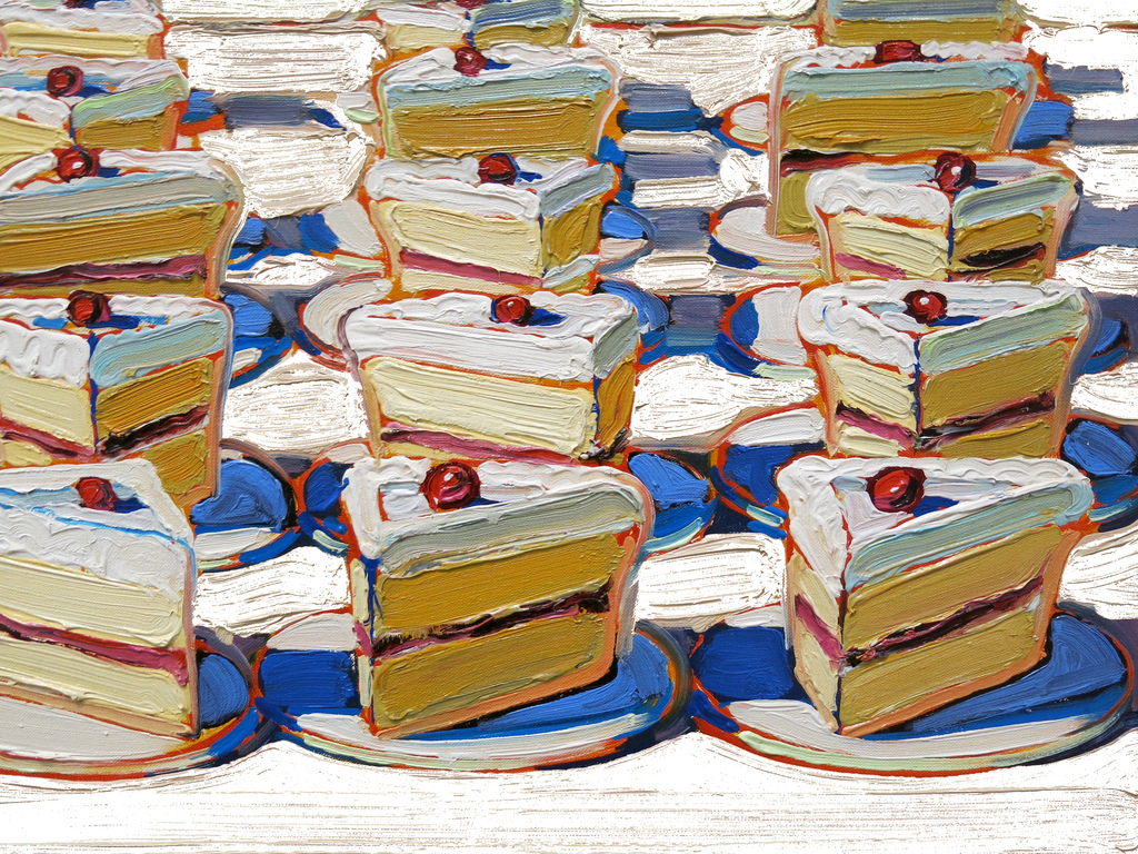 1024x768 Wayne Thiebaud And Jim Gaffigan Alberti's Window - Cake Painting Artist