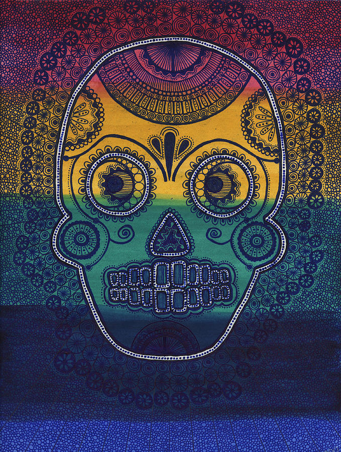 679x900 India Calavera Painting By Sarita Dawn - Calavera Painting