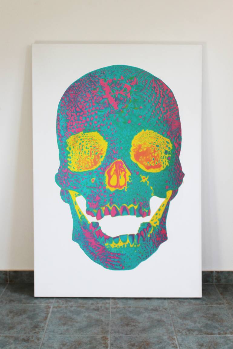 770x1155 Saatchi Art R.r. Damien Hirst Calavera Y Diamantes.jpg Painting - Calavera Painting